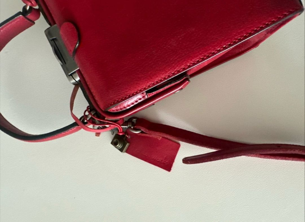 핸드메이드 레드가방 크로스백--4