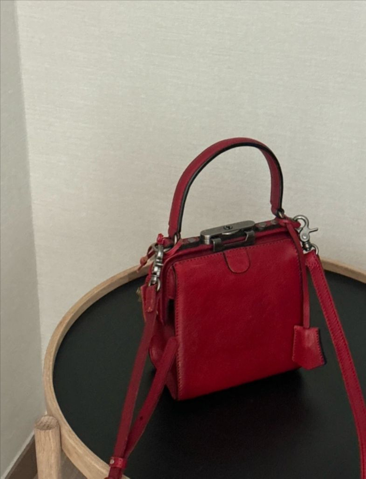 핸드메이드 레드가방 크로스백--5