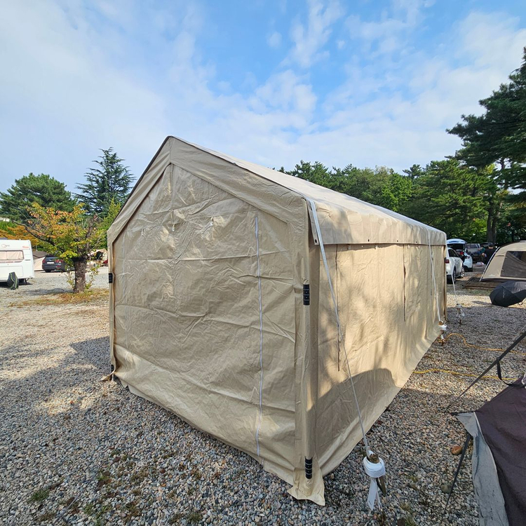 간이 주차 천막 야외 차고지 캐노피 방수 그늘막 조립식 창고 차량용 농막 차양막 이미지