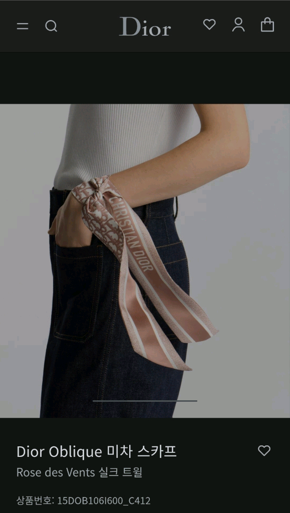 디올 오블리크 미차 스카프 로즈데벙 이미지