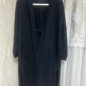 수입의류 블랙 뒷레이스 롱가디건 55-66 이미지