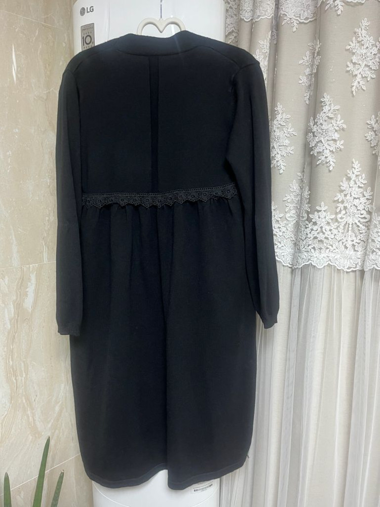 수입의류 블랙 뒷레이스 롱가디건 55-66 이미지