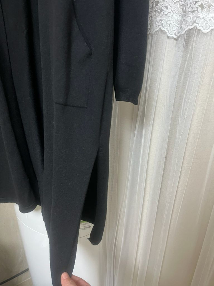 수입의류 블랙 뒷레이스 롱가디건 55-66 이미지