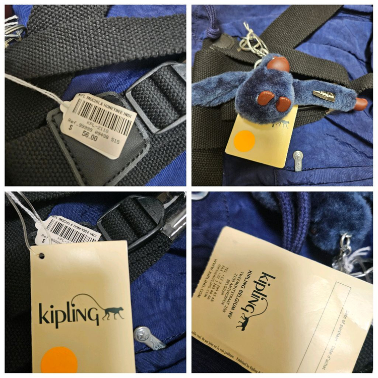 새상품 키플링 Honeybee Indi 백팩 (원숭이 키링-블랙라벨 포함) 택포33000--9