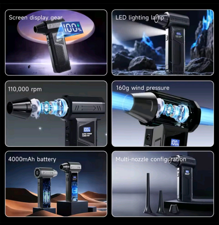 다용도 터보팬 에어송풍기 풀세트 새제품--6