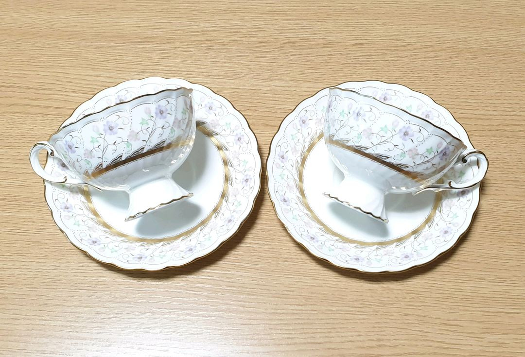 [1조 가격]희귀 빈티지 노리다케 웨딩 줄리엣 찻잔 겸 커피잔--4