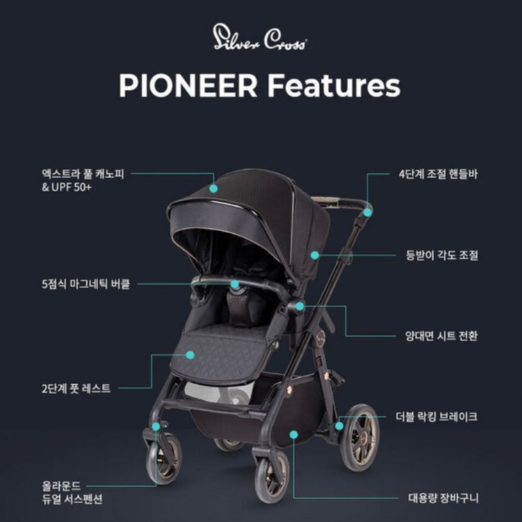 실버크로스 파이오니어 디럭스 유모차 Eclipse 새상품--2