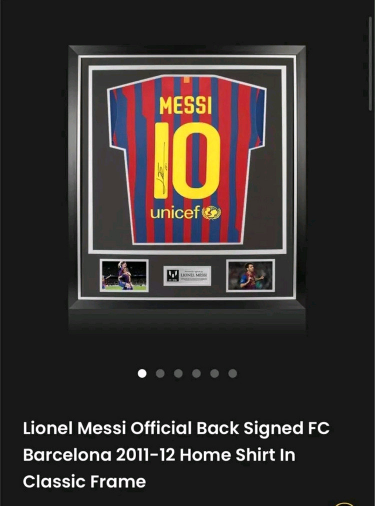 아이콘즈 icons메시 바르셀로나 2011-12 싸인 유니폼 액자--2