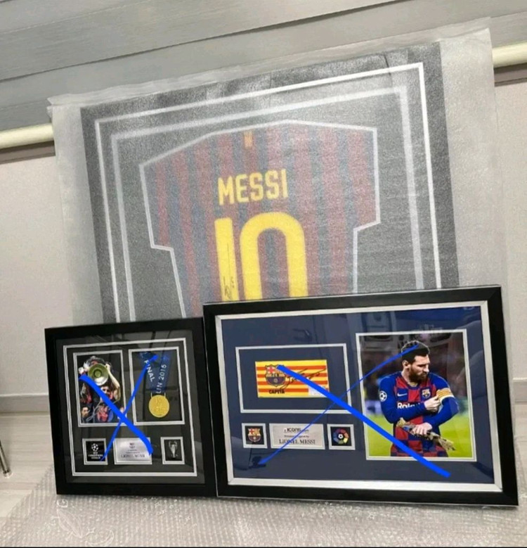 아이콘즈 icons메시 바르셀로나 2011-12 싸인 유니폼 액자--3