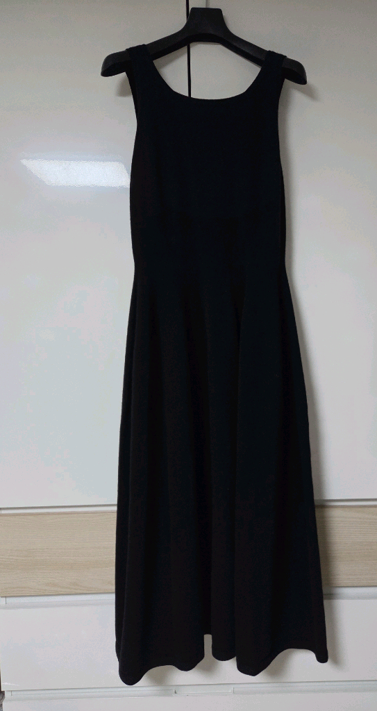 더캐시미어 캐시미어 블렌드 슬리브리스 니트 드레스 블랙 66 랑방 마인 타임--1