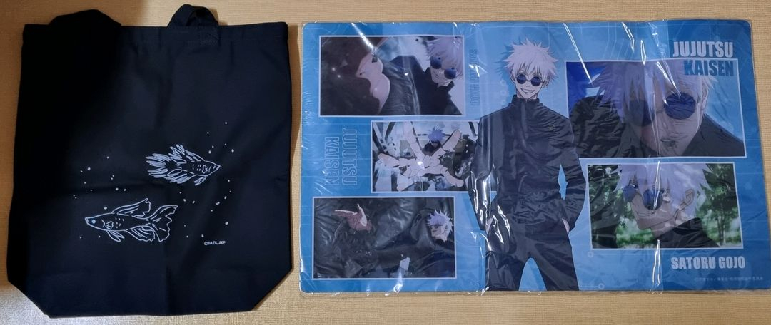 주술회전 회옥옥절 토트백, 고죠 에코백, 게토고죠 데스크 매트 고죠 굿즈 일괄--1
