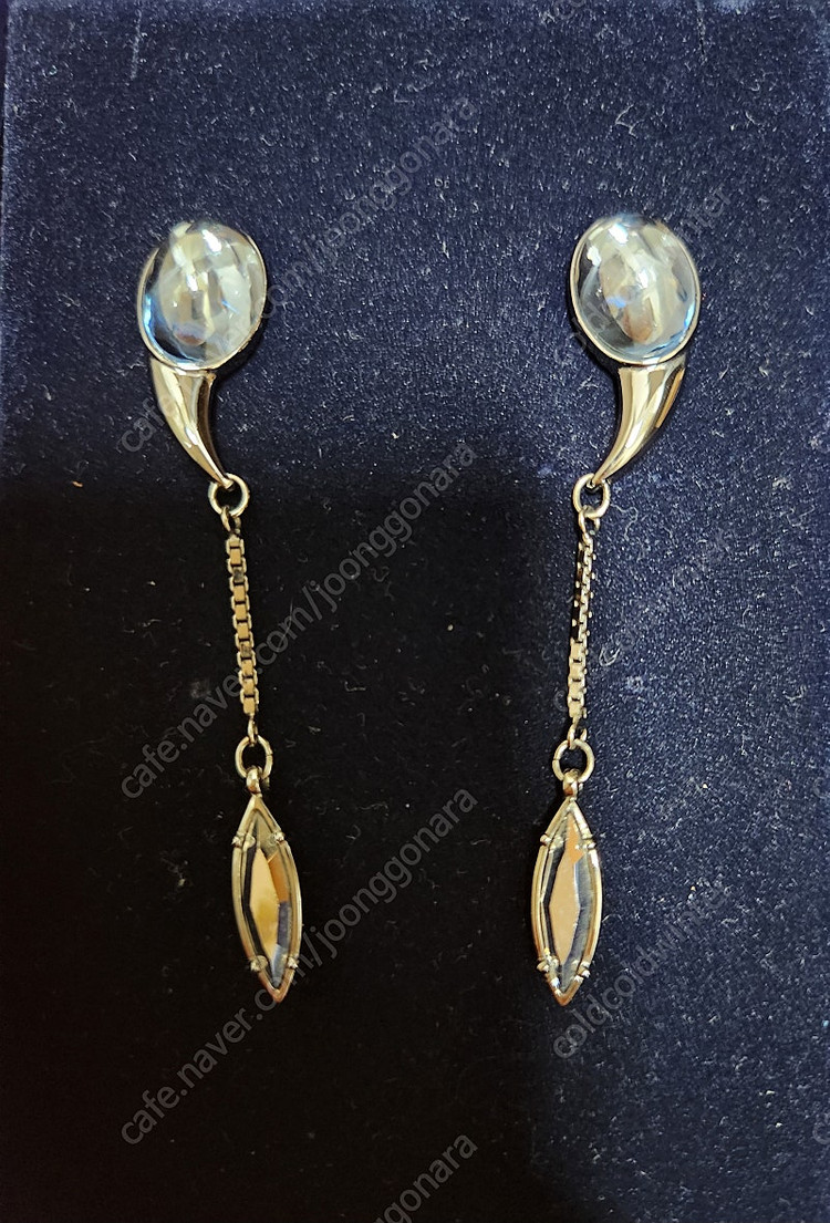스와로브스키 드롭 귀걸이 제이에스티나 미니골드 스톤헨지 로즈몽 이미지