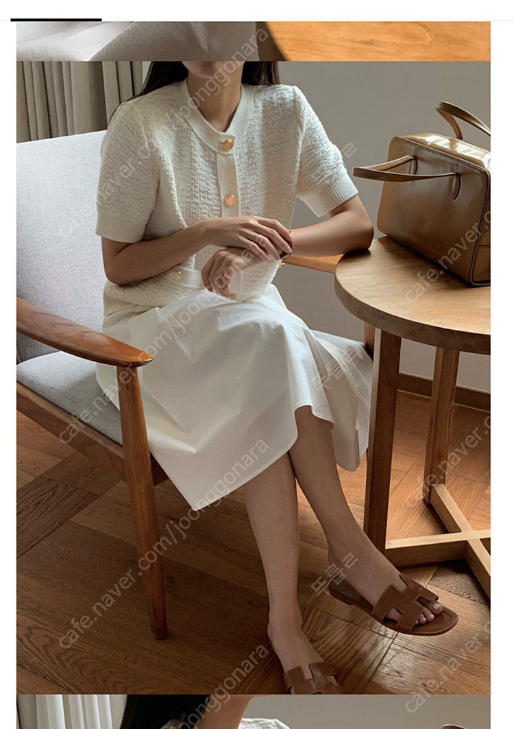 모아니 프리미엄 코튼 트위드 반팔 가디건 moani--1