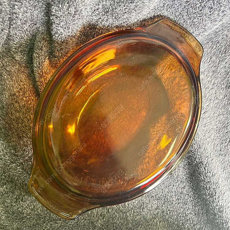 미국 빈티지 앵커호킹 파이어킹 오벌 앰버 글라스 캐서롤 이미지