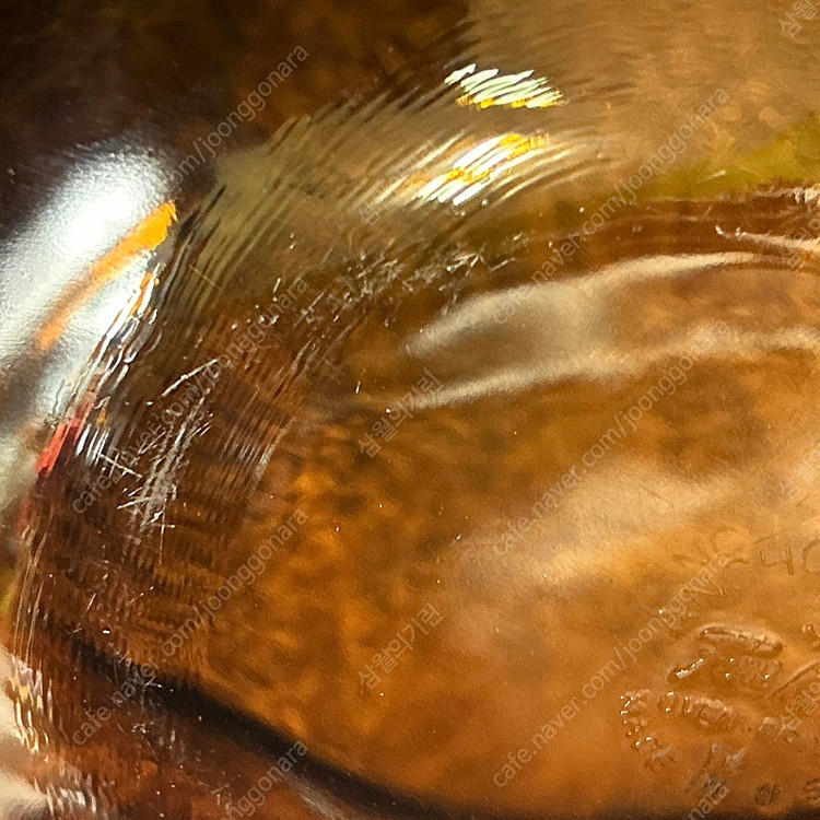 미국 빈티지 앵커호킹 파이어킹 오벌 앰버 글라스 캐서롤 이미지