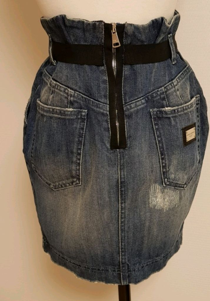 돌체앤가바나 하이웨스트데님스커트 36--1