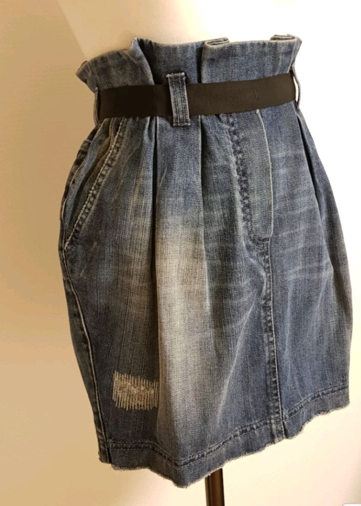 돌체앤가바나 하이웨스트데님스커트 36--2
