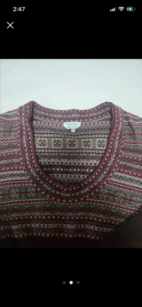 막스마라 캐시미어100 노르딕 니트 M--1