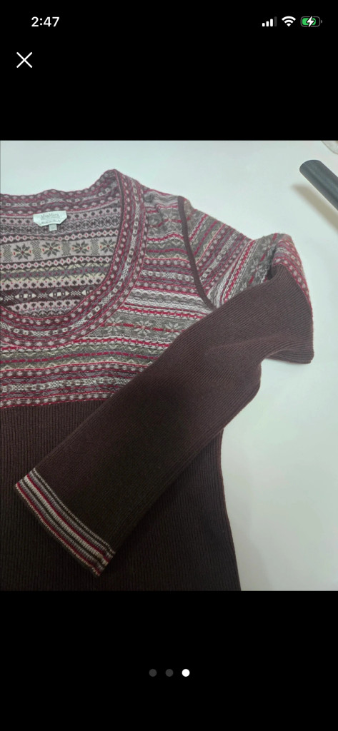 막스마라 캐시미어100 노르딕 니트 M--2