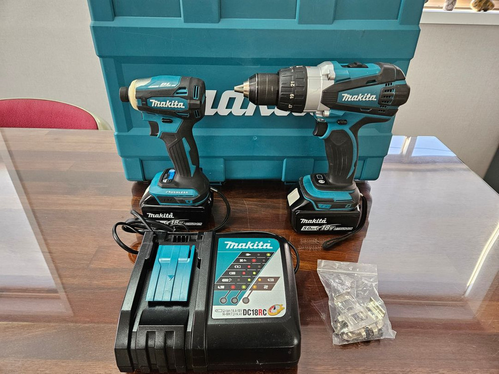 가격최종내림) 마끼다 충전 임팩트 드라이버 DTD172 + 해머드릴 DHP458 세트 이미지