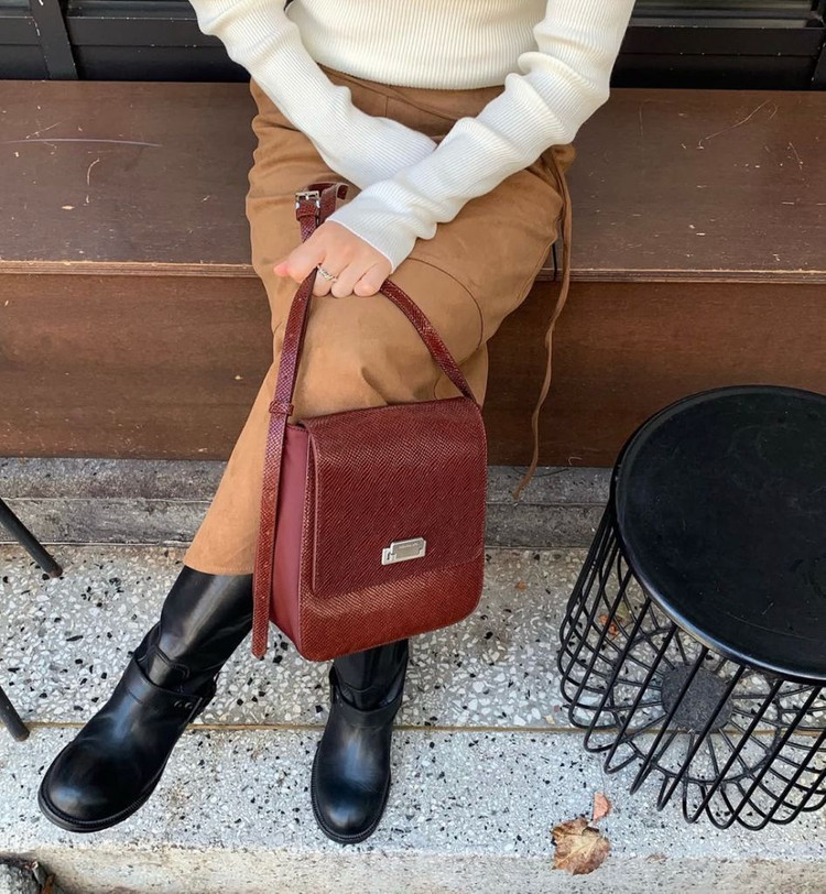 새상품/실사0) 미닛뮤트 테브백 마호가니 tev bag--0