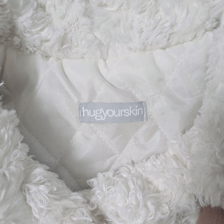 허그유어스킨 시어링 퍼 자켓 애쉬 핑크--7