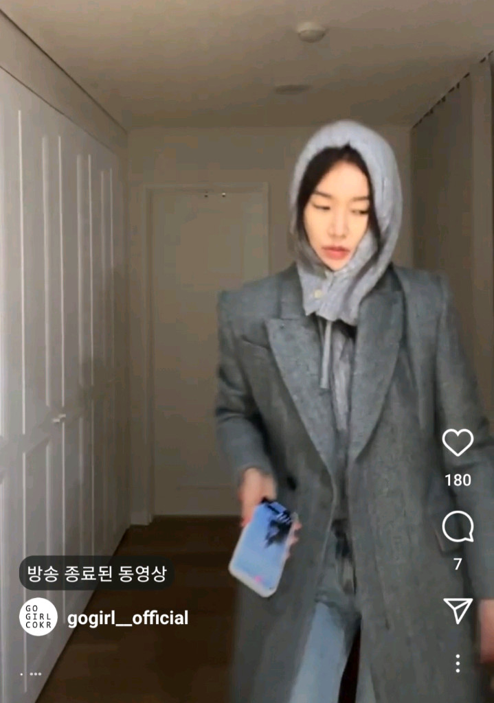 고걸 헤링본 롱코트 L사이즈--5