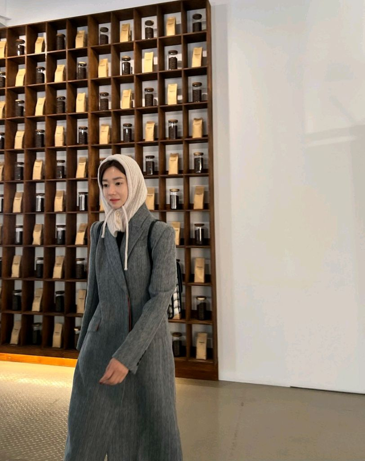 고걸 헤링본 롱코트 L사이즈--7