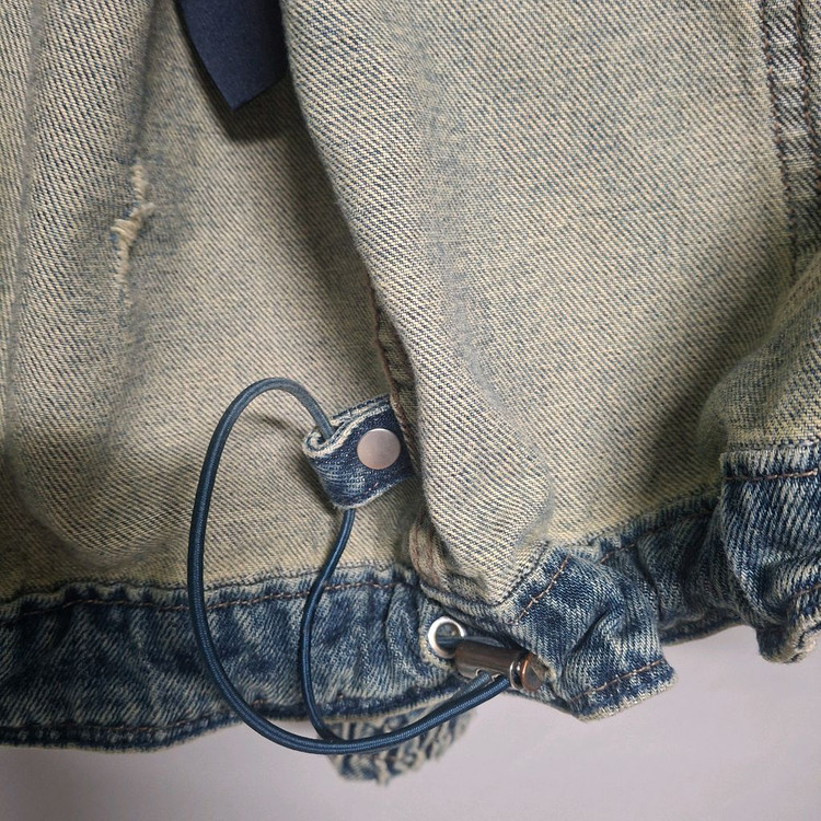 준지 24 디스트로이드 후드 데님 마원 자켓--6