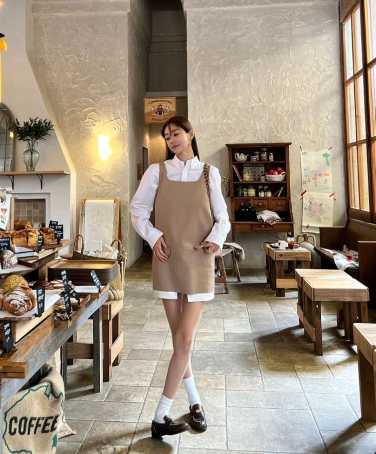 고걸 빈티지 원피스 베이지 L사이즈 새상품--4