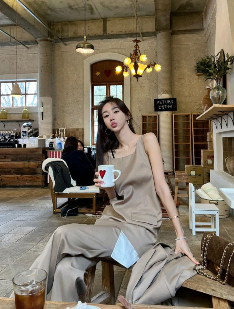 고걸 빈티지 원피스 베이지 L사이즈 새상품--5