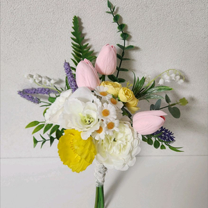 새상품)리시안서스 튤립 조화 부케