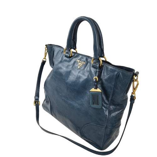 정품 프라다 비텔로 샤인 투웨이백--2