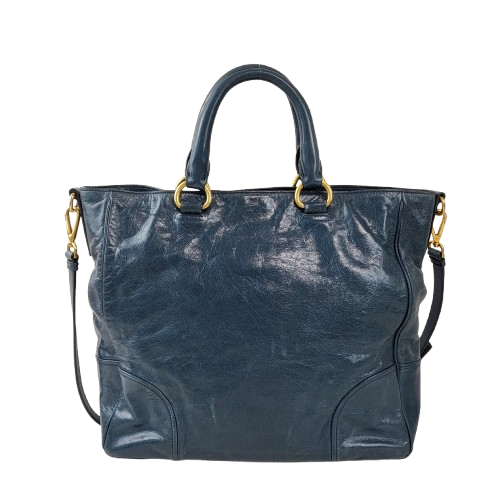 정품 프라다 비텔로 샤인 투웨이백--5