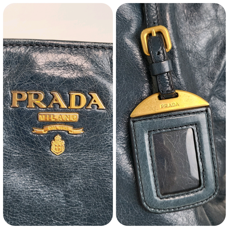 정품 프라다 비텔로 샤인 투웨이백--7