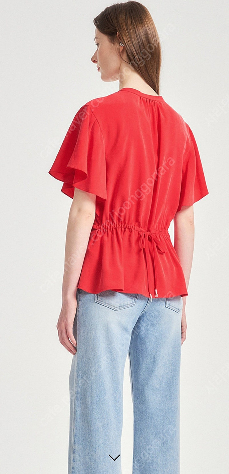 오브제 레드 블라우스 대폭 에눌--4