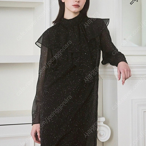 오브제 벨티드 비딩 러플 원피스 가격내림