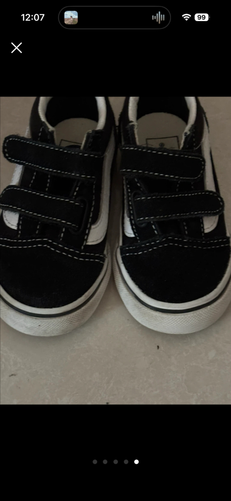 유아 반스 찍찍이 운동화 급처 120mm--4