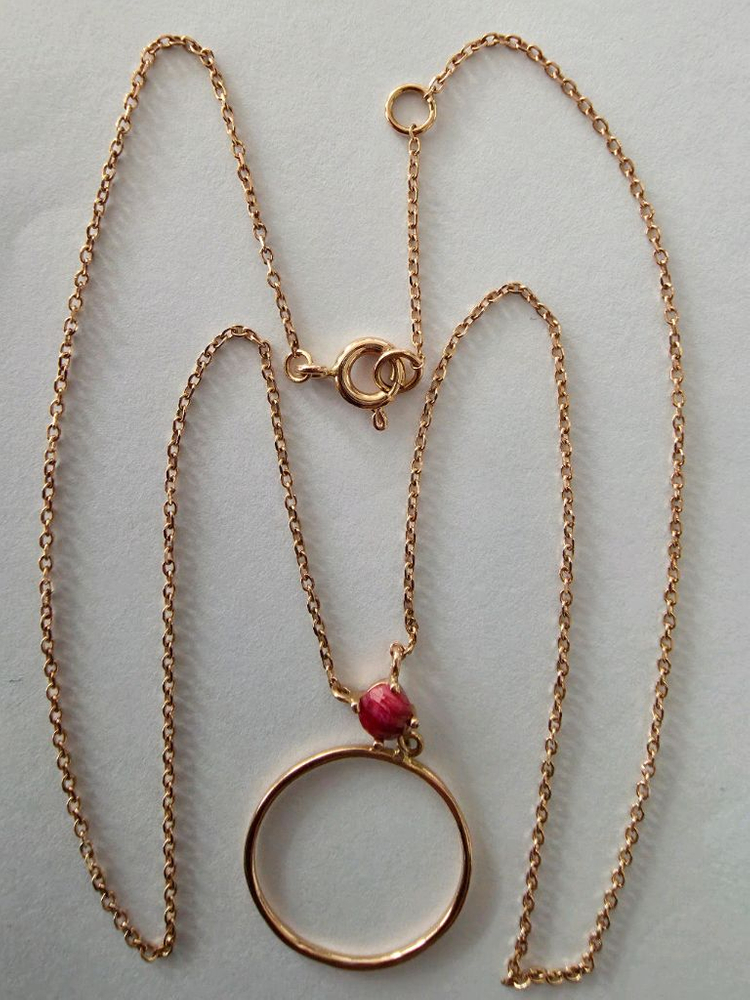 14K 일체형 원펜던트 루비 목걸이 이미지