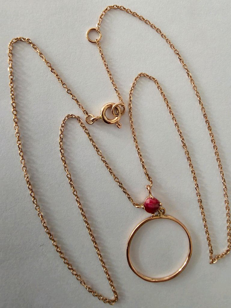 14K 일체형 원펜던트 루비 목걸이 이미지