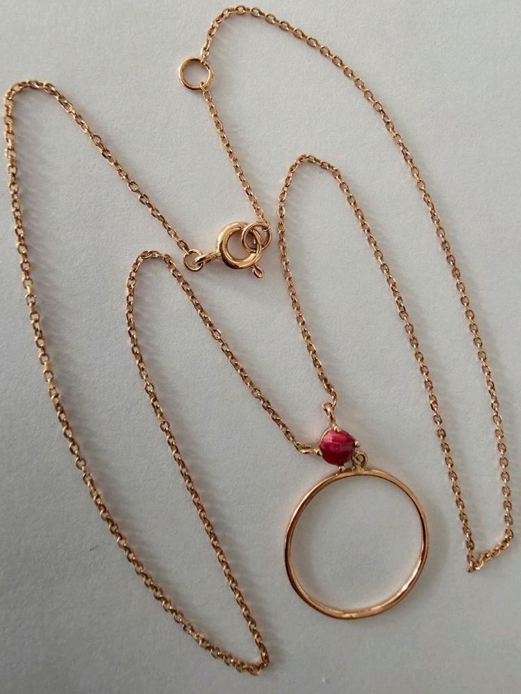 14K 일체형 원펜던트 루비 목걸이 이미지