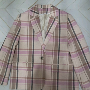 COS 체크울 자켓 EU34 새옷