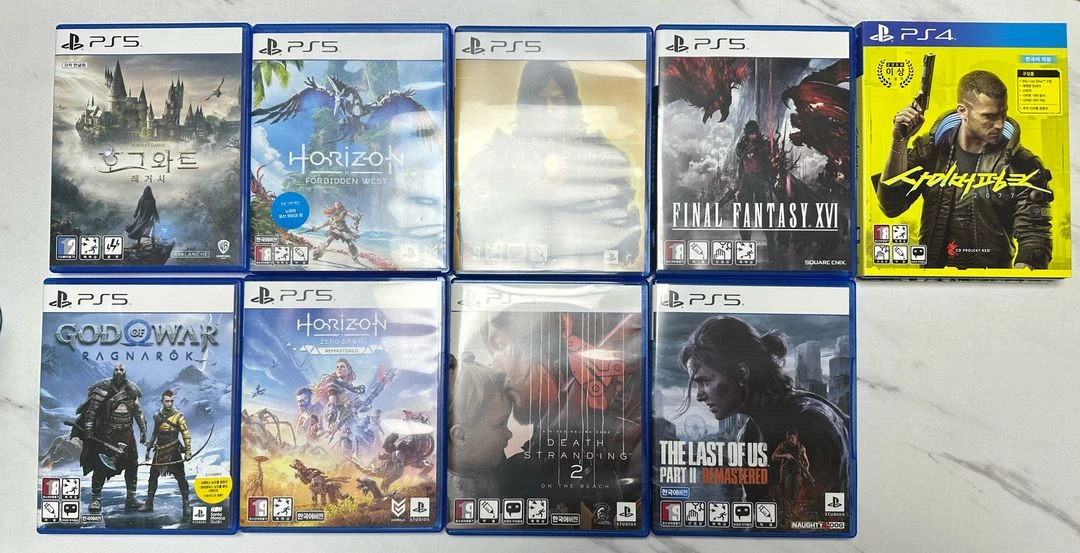 ps5 cd 팝니다(호그와트, 갓오브워, 호라이즌, 데스스트랜딩, 파이널판타지, 라스트오브어스, 사이버펑크) - 안심되는 중고거래