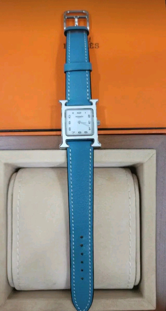 에르메스 h아워 pm사이즈 블루진 스트랩 이미지