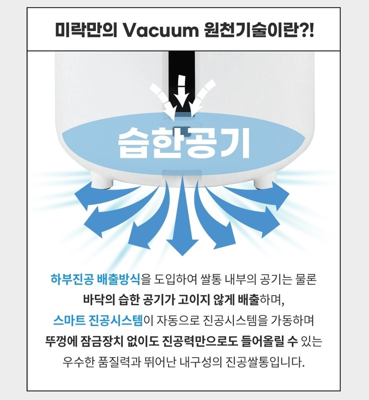 미락 진공 쌀통 쌀보관함 3세대 13리터 SM-22A08R 미개봉 새제품 쌀보관통 벌레방지 집들이선물 진공쌀통--4