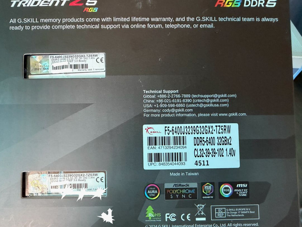지스킬 DDR5 메모리 64GB 램--1