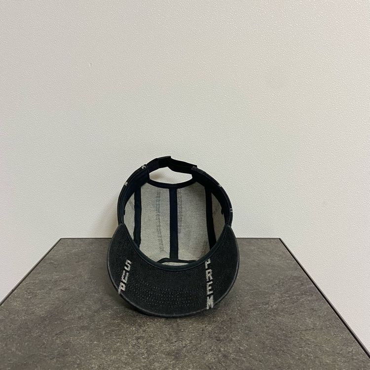 (OS) 슈프림 박스로고 캠프캡 모자 데님 블랙--4