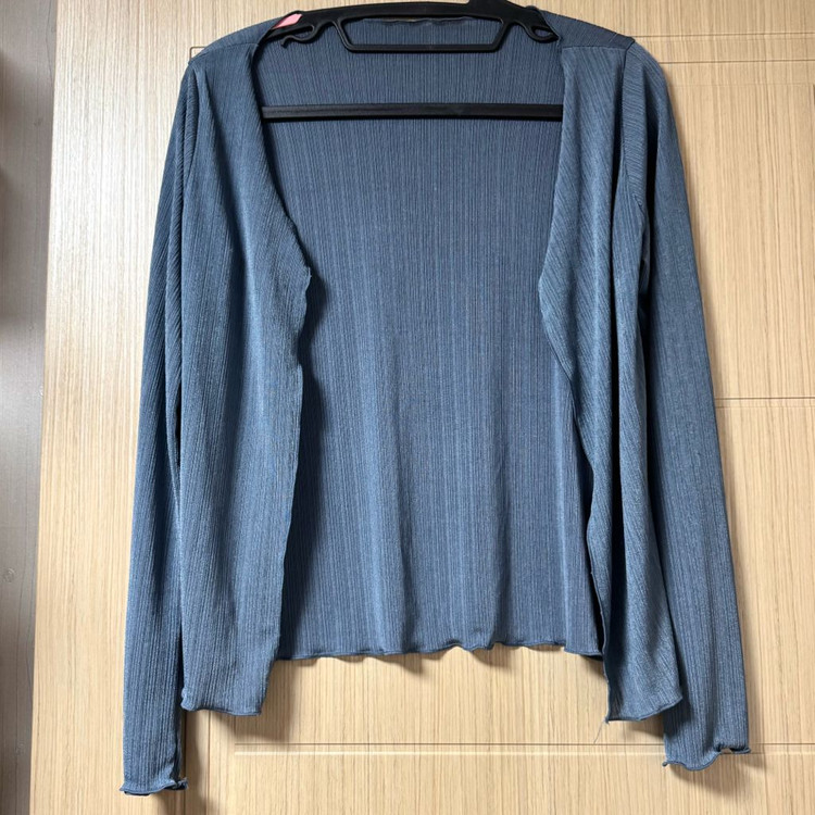 플리츠 나시+가디건 세트 블루--3