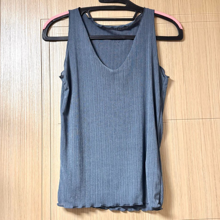 플리츠 나시+가디건 세트 블루--6