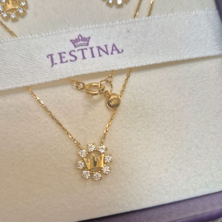 14k 제이에스티나 목걸이 귀걸이 세트--1